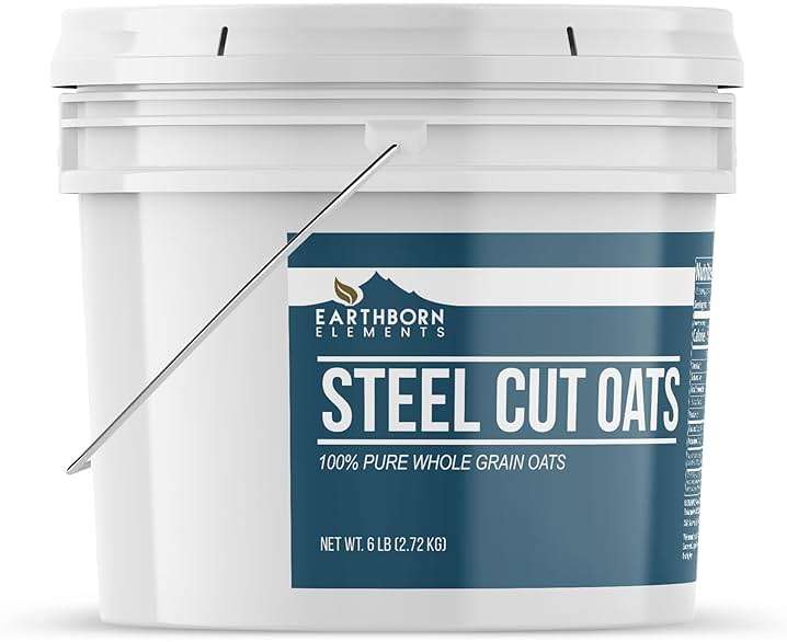 Earthborn Elements Steel Cut Oats (1 Gallon), Also Called Irish Oatmeal, Breakfast, Resealable Bucket - Image 3