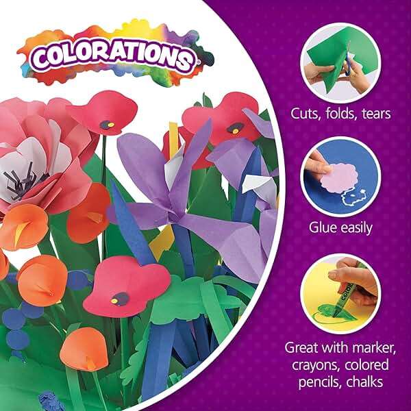 Colorations Construction Paper, Classroom Art Supplies, 9" x 12" Craft Paper 2200 Sheet Pack, Heavyweight Construction Paper, Bulk Packs, Assorted Colors, Drawing, Coloring, Painting, School Supplies - Image 2