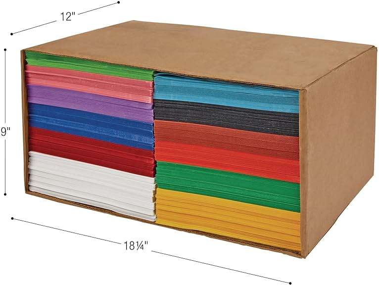 Colorations Construction Paper, Classroom Art Supplies, 9" x 12" Craft Paper 2200 Sheet Pack, Heavyweight Construction Paper, Bulk Packs, Assorted Colors, Drawing, Coloring, Painting, School Supplies - Image 8