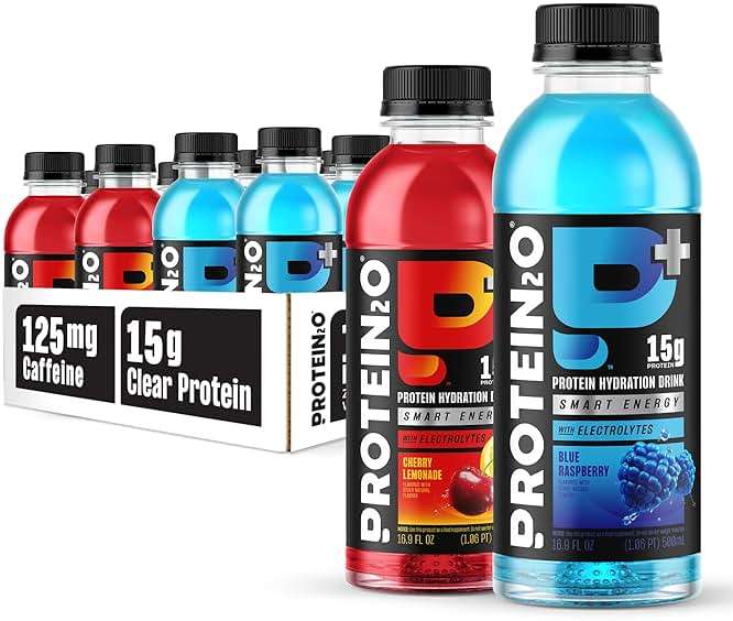 Protein2o 15g Whey Protein Isolate Hydration Drink Plus Energy & Focus, 350mg of Electrolytes, Vitamins B5 & B6, Sugar Free, Energy Variety Pack, 16.9 oz Bottle (Pack of 12) - Image 1