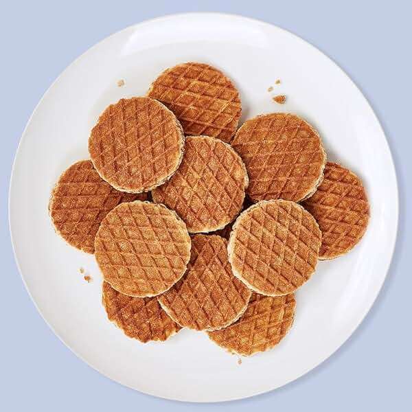 Rip Van Wafels Dutch Caramel Mini Stroopwafels - Low Carb Snacks (3g Net Carbs) - Non GMO Snack - Keto Friendly - Office Snacks - Low Calorie Snack (34 Calories) - Low Sugar (1g) - 32 Pack - Image 5