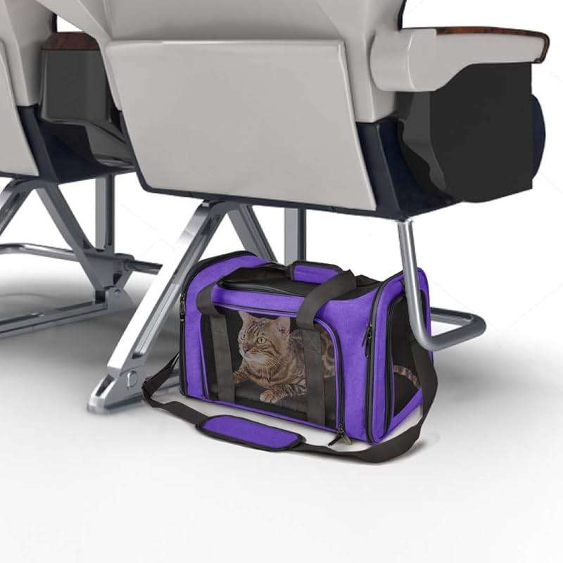 Henkelion Pet Carrier for Small Medium Cats Dogs Puppies up to 15 Lbs, Airline Approved Small Dog Carrier Soft Sided, Collapsible Travel Puppy Carrier - Purple - Image 4