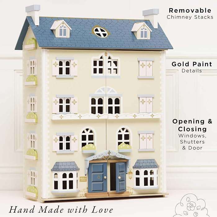 Le Toy Van - Palace House Large Wooden Doll House | Great As a Gift | 5 Storey Wooden Dolls House Play Set - Suitable for Ages 3+ - Image 3