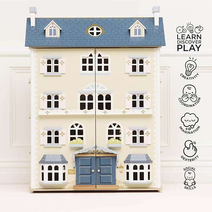 Le Toy Van - Palace House Large Wooden Doll House | Great As a Gift | 5 Storey Wooden Dolls House Play Set - Suitable for Ages 3+ - Image 5