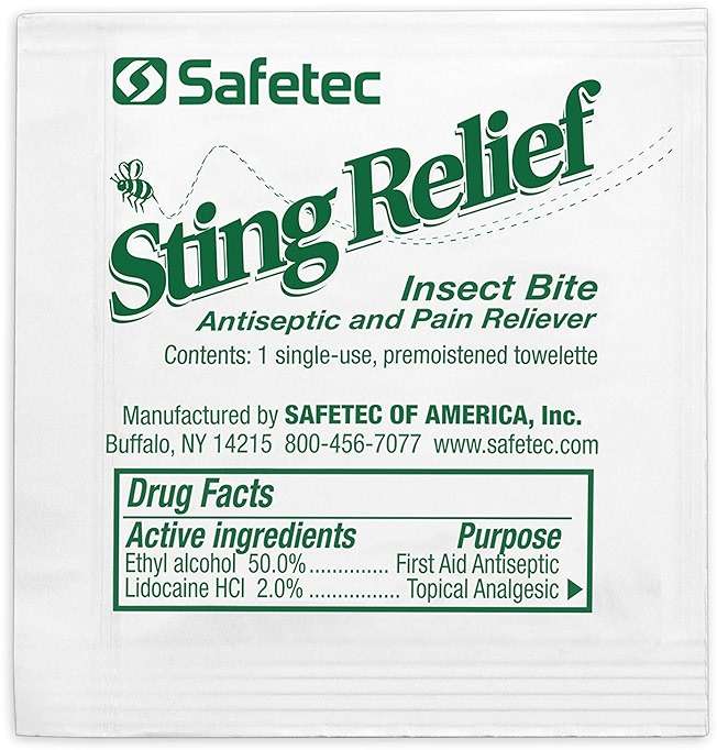 Safetec Sting Relief Wipes 10ct Box (5 Pack of 10ct Wipes - 50 Sting Wipes) for Insect Bites & Stings - Image 5