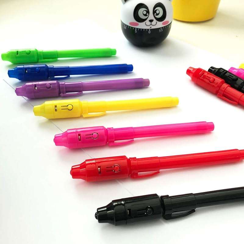 SCStyle Invisible Ink Pen 60Pcs Spy Pen with UV Black Light Magic Spy Marker Kid Pens for Secret Message and Birthday Party,Writing Secret Message for Easter Day Halloween Christmas Party Bag Gift - Image 4