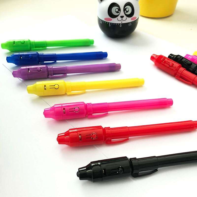 SCStyle Invisible Ink Pen 60Pcs Spy Pen with UV Black Light Magic Spy Marker Kid Pens for Secret Message and Birthday Party,Writing Secret Message for Easter Day Halloween Christmas Party Bag Gift - Image 7