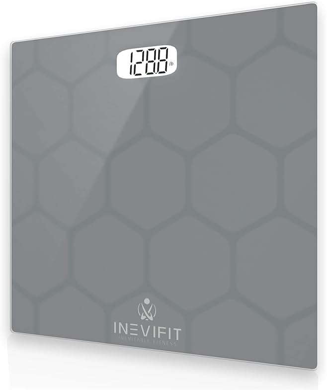 INEVIFIT Bathroom Scale, Highly Accurate Digital Bathroom Body Scale, Measures Weight up to 400 lbs. Includes Batteries - Image 1