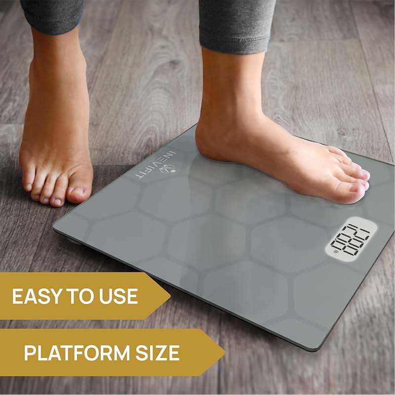 INEVIFIT Bathroom Scale, Highly Accurate Digital Bathroom Body Scale, Measures Weight up to 400 lbs. Includes Batteries - Image 2
