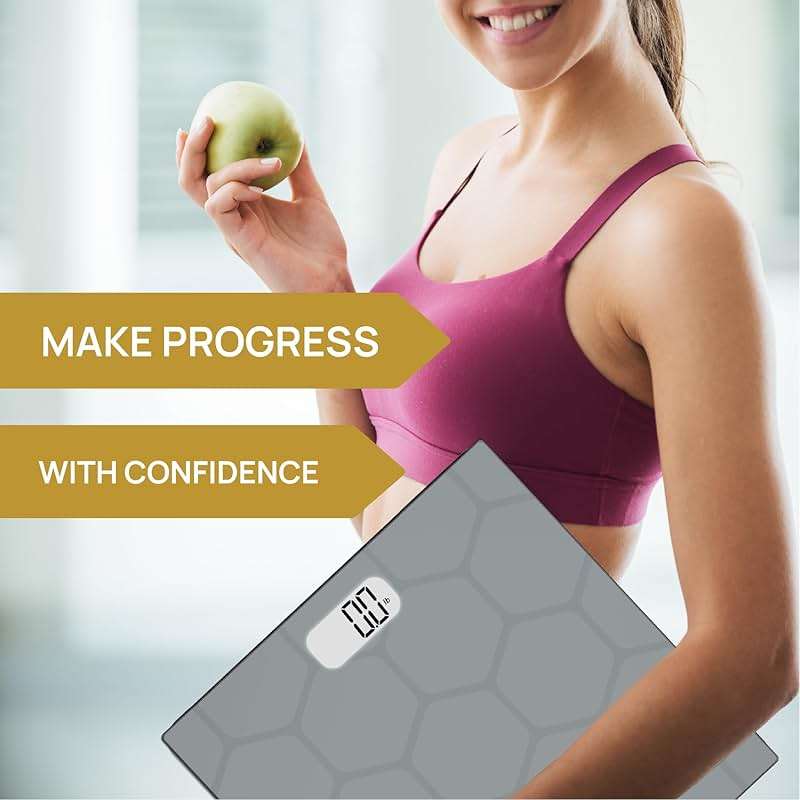 INEVIFIT Bathroom Scale, Highly Accurate Digital Bathroom Body Scale, Measures Weight up to 400 lbs. Includes Batteries - Image 3