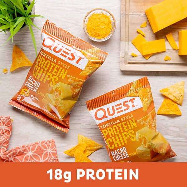 Quest Nutrition Nacho Cheese Tortilla Style Protein Chips, 18g Protein, 4g Net Carb, Low Carb, Gluten Free, 1.1 oz (Pack of 12) - Image 5