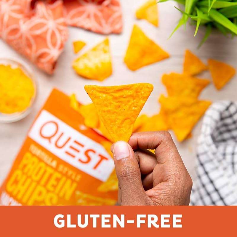 Quest Nutrition Nacho Cheese Tortilla Style Protein Chips, 18g Protein, 4g Net Carb, Low Carb, Gluten Free, 1.1 oz (Pack of 12) - Image 8