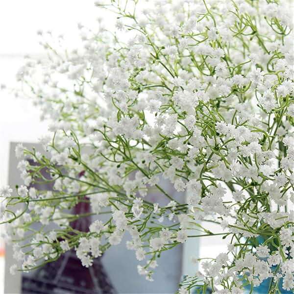 Gumolutin 9 Pack Real Touch Artificial Baby's Breath Flowers - 21" Bendable Stems for Wedding Bouquets, Home Centerpieces & Outdoor Decor (Waterproof, Dustproof, White) - Image 3