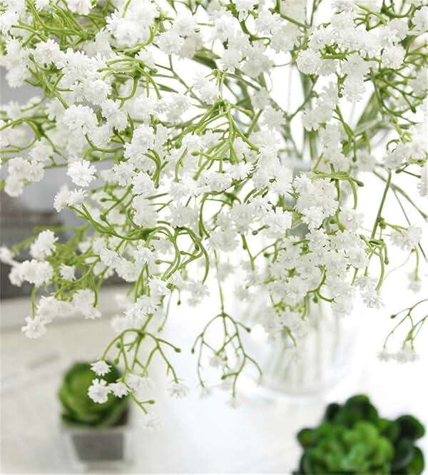 Gumolutin 9 Pack Real Touch Artificial Baby's Breath Flowers - 21" Bendable Stems for Wedding Bouquets, Home Centerpieces & Outdoor Decor (Waterproof, Dustproof, White) - Image 4