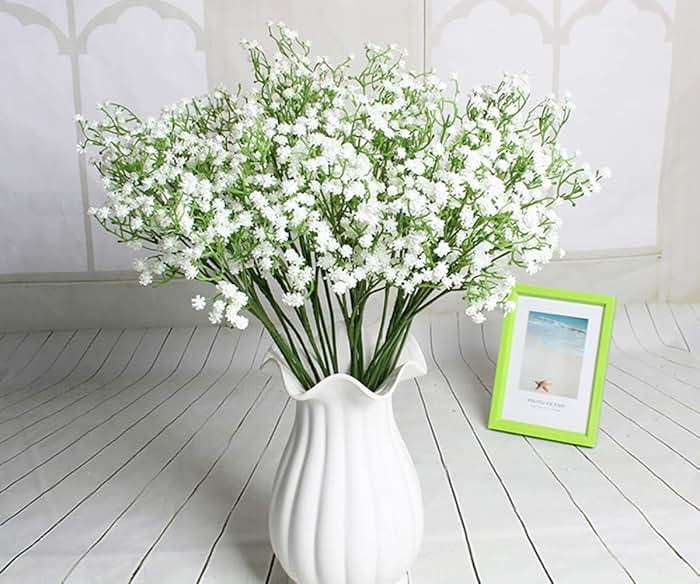 Gumolutin 9 Pack Real Touch Artificial Baby's Breath Flowers - 21" Bendable Stems for Wedding Bouquets, Home Centerpieces & Outdoor Decor (Waterproof, Dustproof, White) - Image 6