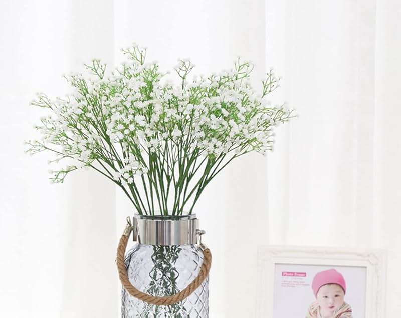 Gumolutin 9 Pack Real Touch Artificial Baby's Breath Flowers - 21" Bendable Stems for Wedding Bouquets, Home Centerpieces & Outdoor Decor (Waterproof, Dustproof, White) - Image 7