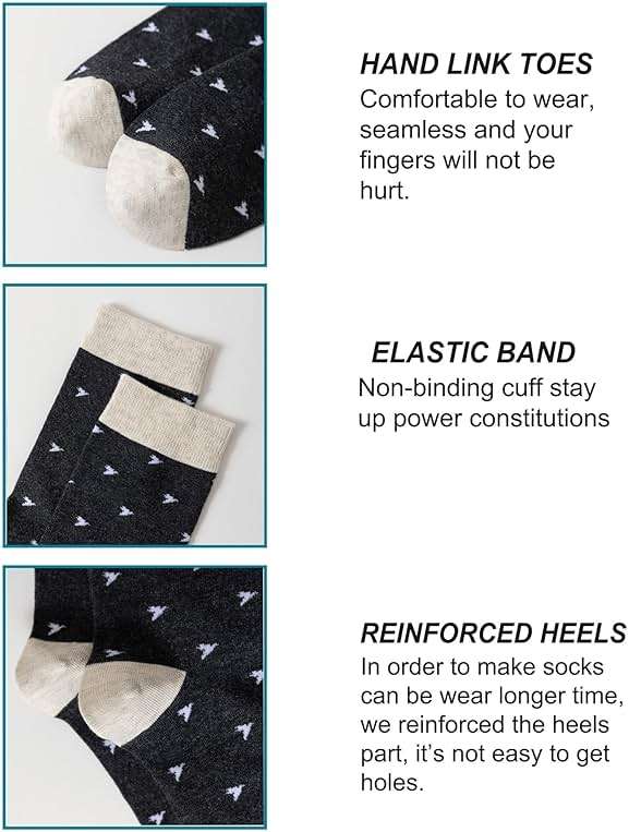 MAGIARTE Mens Dress Socks Combed Anti-pilling Cotton Calf Length Moisture Wicking odor Control Casual Crew Socks for Men - Image 4
