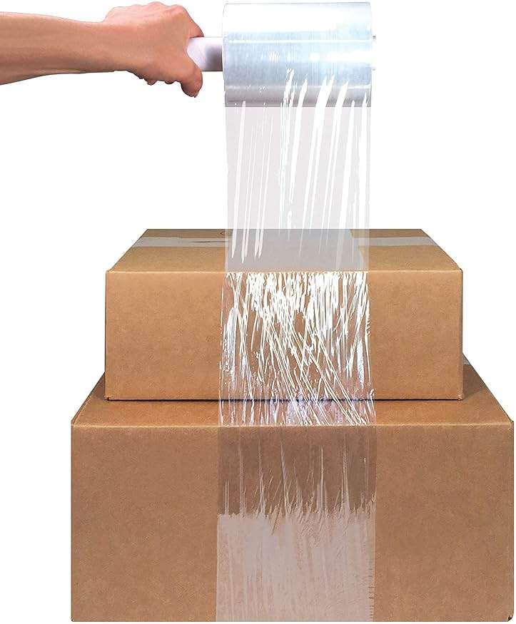 Better Office Products 4 Pack Mini Stretch Wrap with Easy Grip Handle, Self-Dispensing, 5 in x 1000 ft Per Roll, 80 Gauge, Mini Shrink Wrap, Industrial Film, for Moving and Shipping, 4 Pack - Image 3