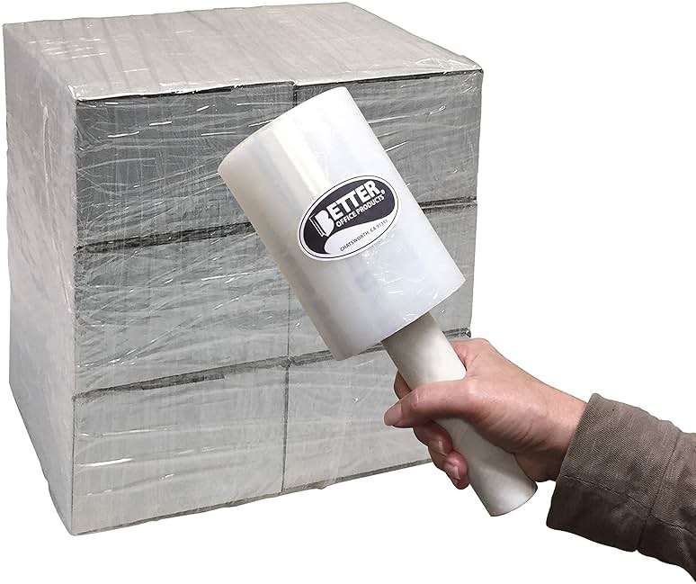 Better Office Products 4 Pack Mini Stretch Wrap with Easy Grip Handle, Self-Dispensing, 5 in x 1000 ft Per Roll, 80 Gauge, Mini Shrink Wrap, Industrial Film, for Moving and Shipping, 4 Pack - Image 8