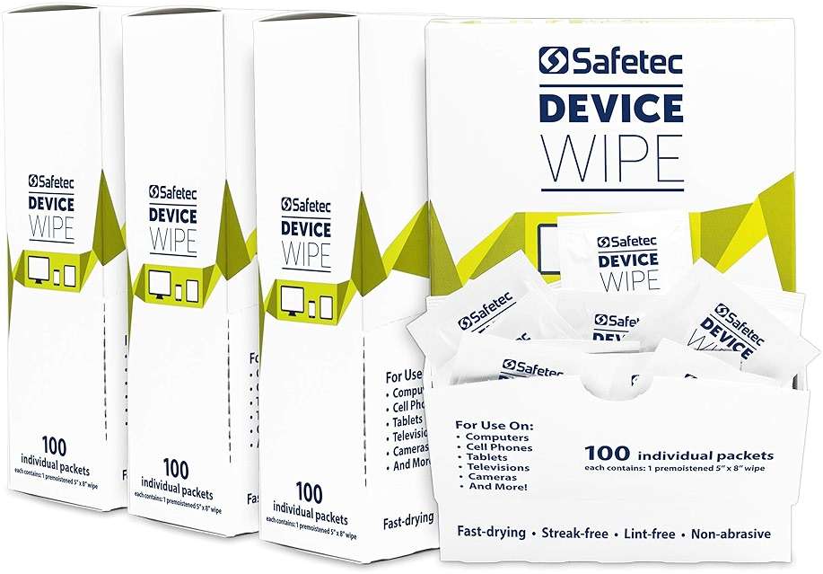Safetec Device Wipes for Cellphones, Tablets & Screens (4 Pack of 100ct Wipes - 400 Cleaning Cloths) - Image 1