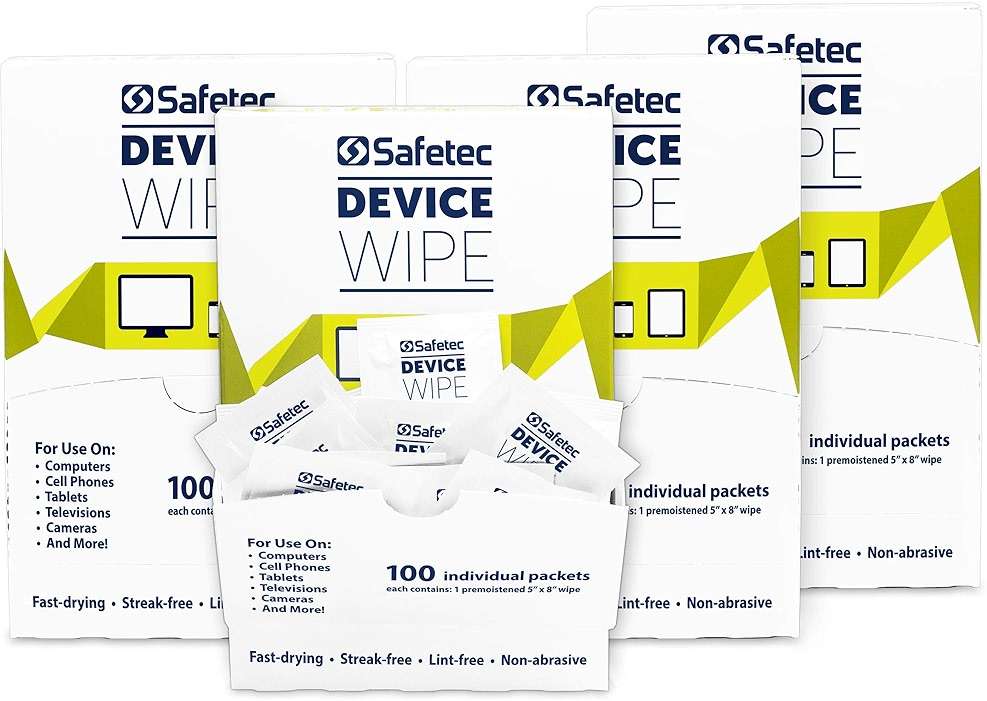 Safetec Device Wipes for Cellphones, Tablets & Screens (4 Pack of 100ct Wipes - 400 Cleaning Cloths) - Image 4