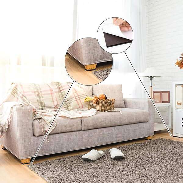 Yelanon Non Slip Furniture Pads -24 pcs 2’’ Furniture Grippers Hardwood Floors, Non Skid for Furniture Legs,Self Adhesive Rubber Feet, Anti Slide Furniture Floors Protectors for Keep Couch Stoppers - Image 6
