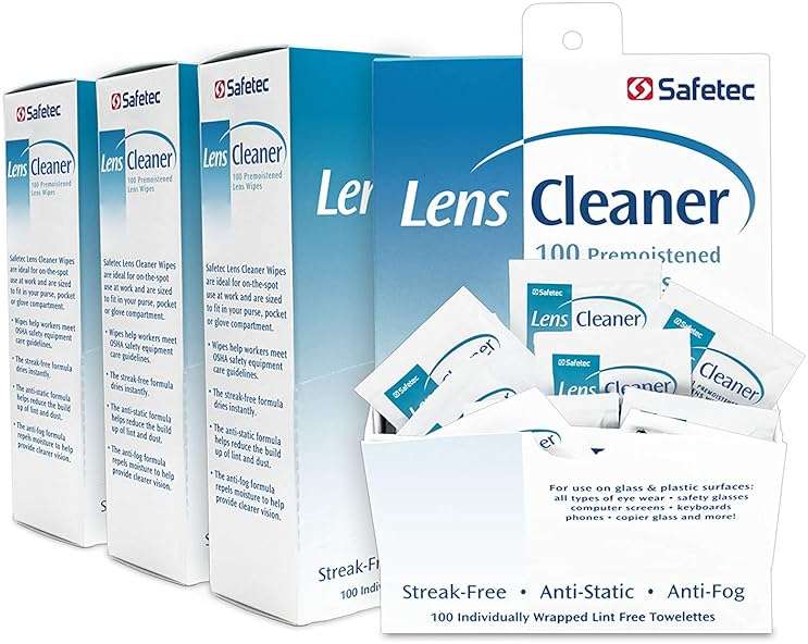 Safetec Lens & Eyeglasses Cleaning Wipes, Pre-Moistened Wipes (4 Pack of 100ct Boxes - 400 Cleaning Cloths) - Image 6