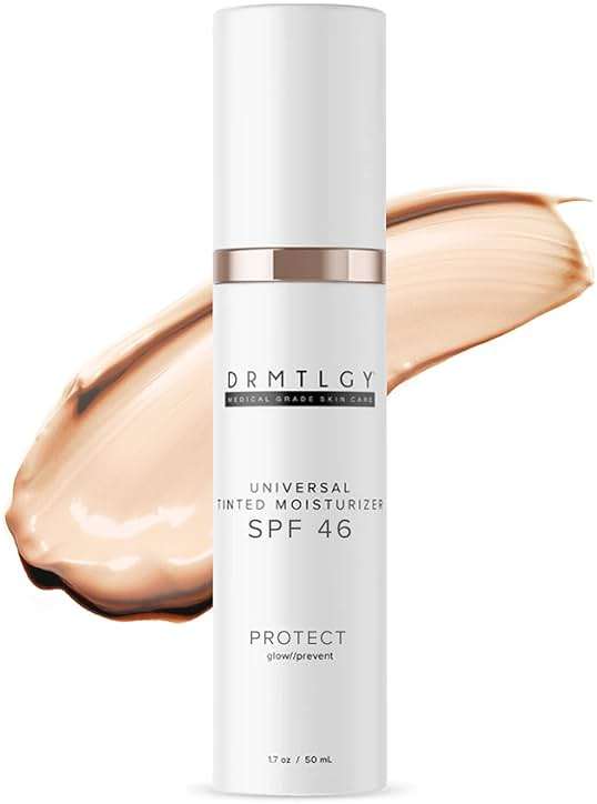 DRMTLGY Universal Tinted Moisturizer SPF 46 – Hydrating Dewy Tinted Sunscreen for Face with Zinc Oxide & Octinoxate – Niacinamide & Hyaluronic Acid – Broad Spectrum Lightweight Daily SPF, 1.7 oz - Image 1