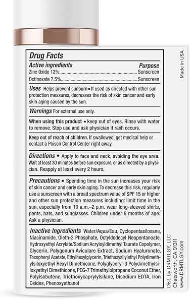 DRMTLGY Universal Tinted Moisturizer SPF 46 – Hydrating Dewy Tinted Sunscreen for Face with Zinc Oxide & Octinoxate – Niacinamide & Hyaluronic Acid – Broad Spectrum Lightweight Daily SPF, 1.7 oz - Image 9