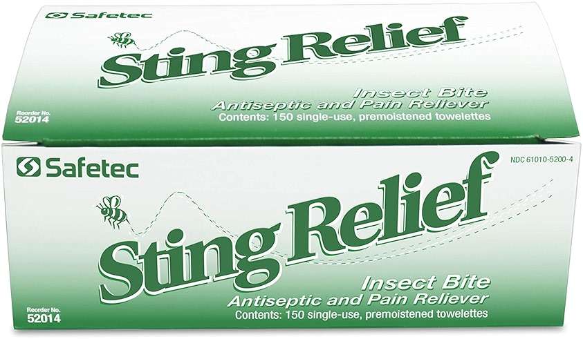 Safetec Sting Relief Wipes 150ct Box (3 Pack of 150ct Wipes - 450 Sting Wipes) for Insect Bites & Stings - Image 2