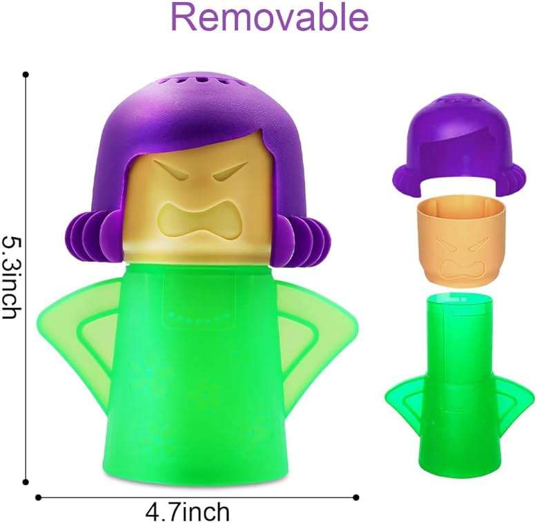 Abnaok Microwave Cleaner, 2 PCS Angry Mama Microwave Cleaner Microwave Oven Steam Cleaner Easily Clean in Minutes Cleans Add Vinegar and Water for Home or Office with English Manual - Image 2