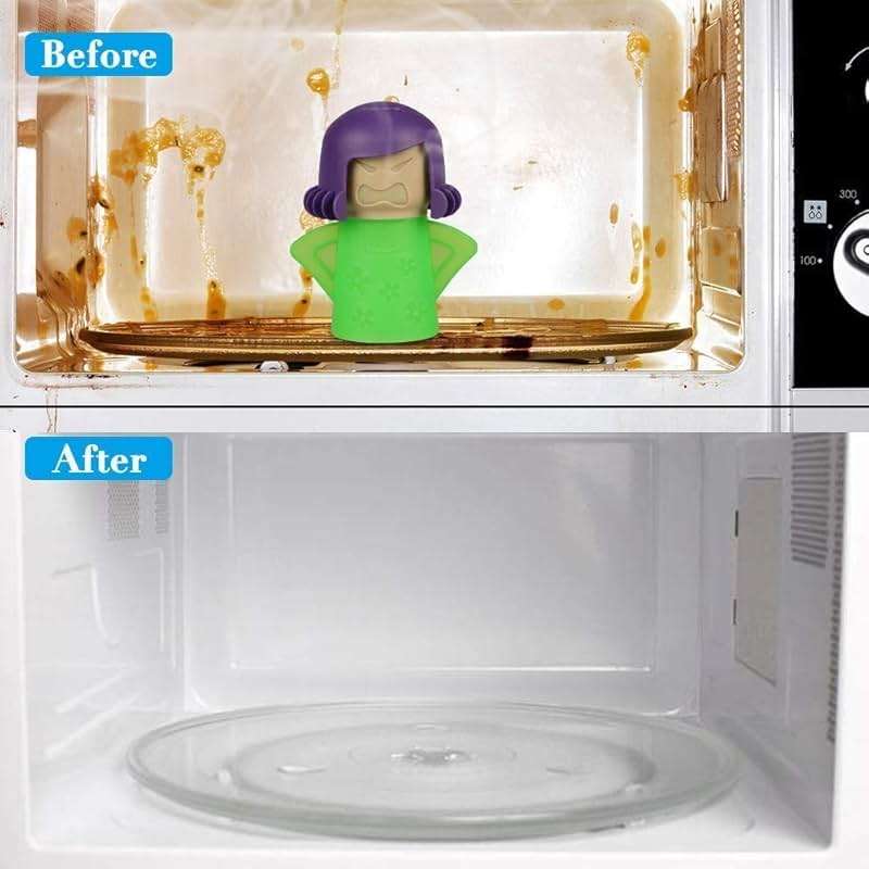 Abnaok Microwave Cleaner, 2 PCS Angry Mama Microwave Cleaner Microwave Oven Steam Cleaner Easily Clean in Minutes Cleans Add Vinegar and Water for Home or Office with English Manual - Image 4