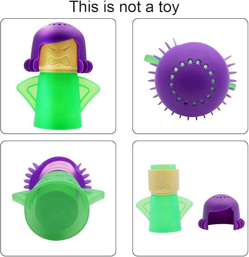 Abnaok Microwave Cleaner, 2 PCS Angry Mama Microwave Cleaner Microwave Oven Steam Cleaner Easily Clean in Minutes Cleans Add Vinegar and Water for Home or Office with English Manual - Image 7