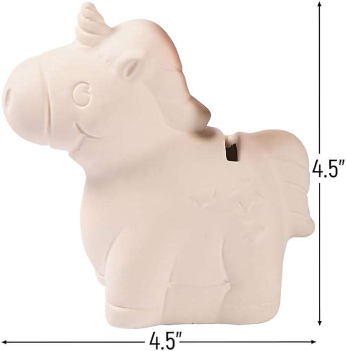 DIY Ceramic Unicorn Bank, Set of 12 - Crafts for Kids and Party Activities - Image 2
