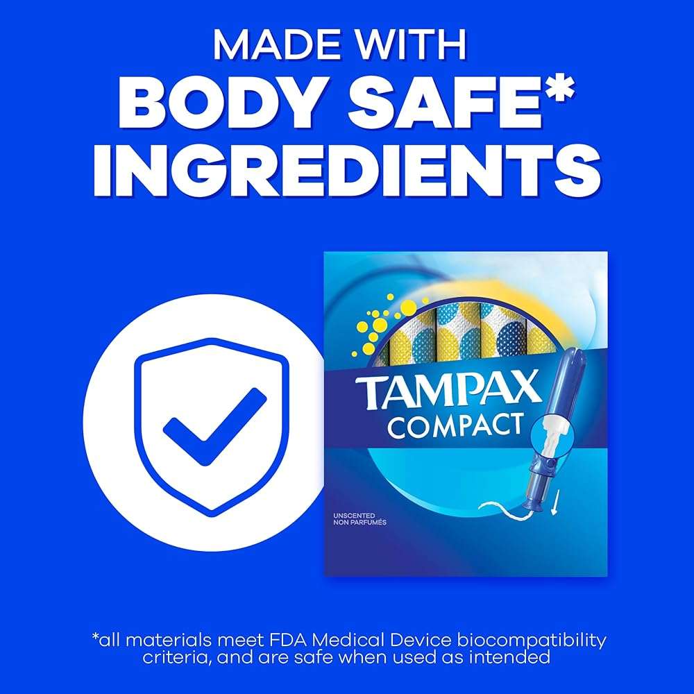 Tampax Compact Pearl Tampons, with LeakGuard Braid & Extendable Applicator, Regular Absorbency, Compact Extendable Applicator, Unscented, 16 Count (Packaging May Vary) - Image 5