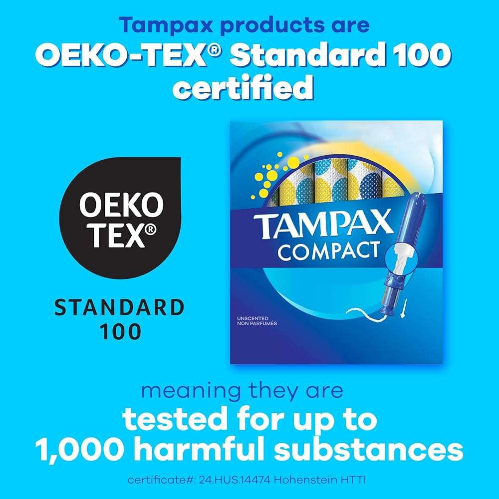 Tampax Compact Pearl Tampons, with LeakGuard Braid & Extendable Applicator, Regular Absorbency, Compact Extendable Applicator, Unscented, 16 Count (Packaging May Vary) - Image 9