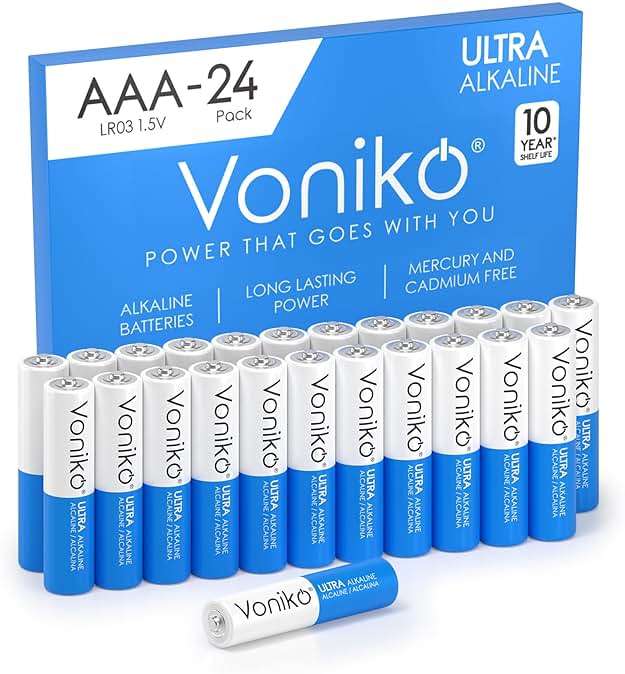 Voniko Ultra AAA Batteries 24 Pack - Alkaline Triple A Battery, Ultra Long-Lasting for All Your Devices, 10-Year Shelf Life, Leak-Proof & Mercury-Free - Image 1