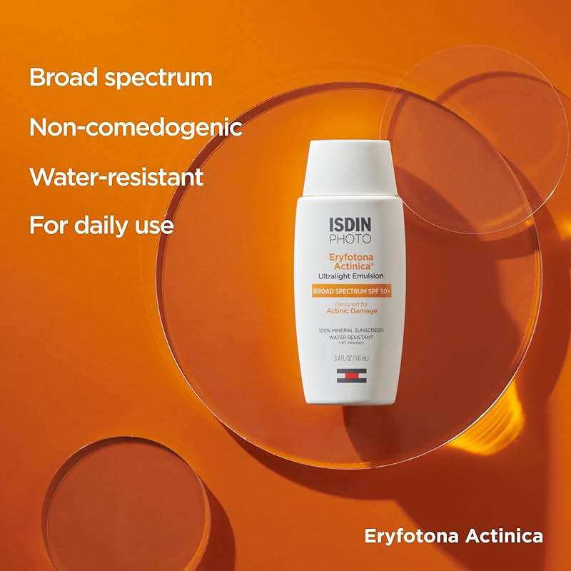 ISDIN Eryfotona Actinica SPF 50+ | Mineral Sunscreen for Face with Zinc Oxide | 100% Mineral UV Filters | No White Cast, Suitable for Sensitive Skin, Dermatologist Recommended - Image 5