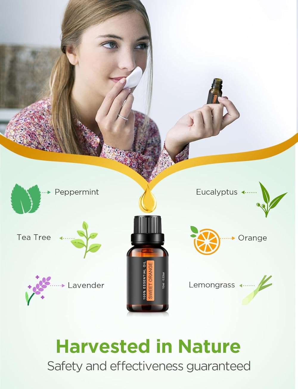 InnoGear Essential Oil Diffuser with Oils, 100ml Aromatherapy Diffuser with 6 Essential Oils Set, Aroma Cool Mist Humidifier Gift Set, Dark Wood Grain - Image 4