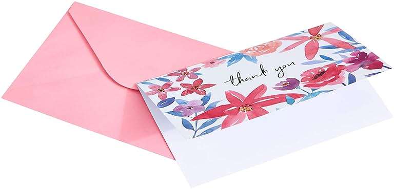 Amazon Basics Thank You Cards and Envelopes, 48 Count, Floral Assorted Designs - Image 5
