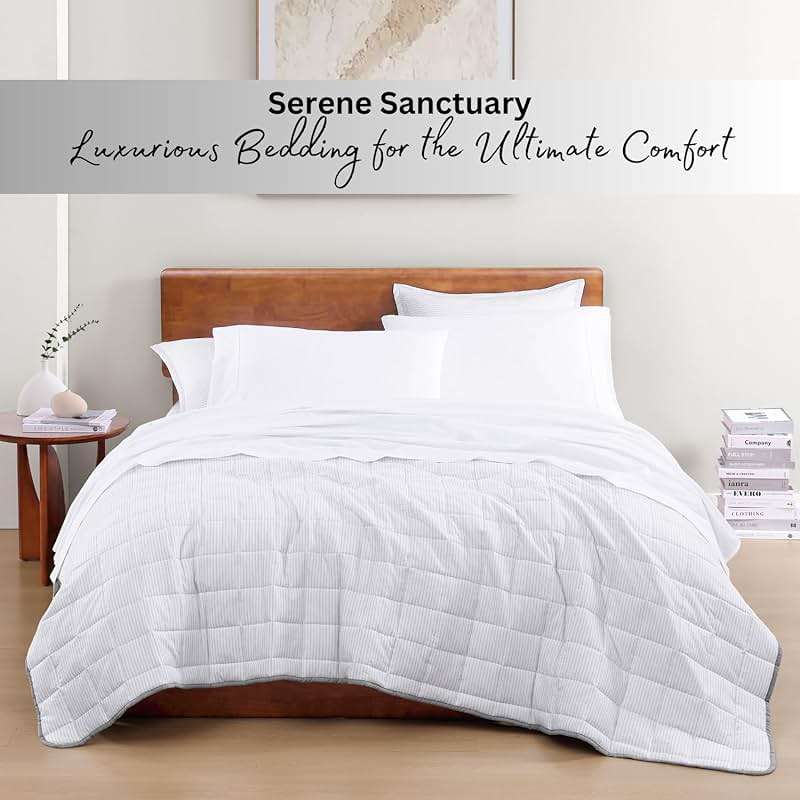 LANE LINEN Queen Sheets 100% Organic Cotton 4pc Percale Cooling - White | Queen Sheet Set, GOTS Certified Organic Cotton Percale - Crisp, Cool & Breathable, For Hot Sleepers, All-Season Comfort - Image 8