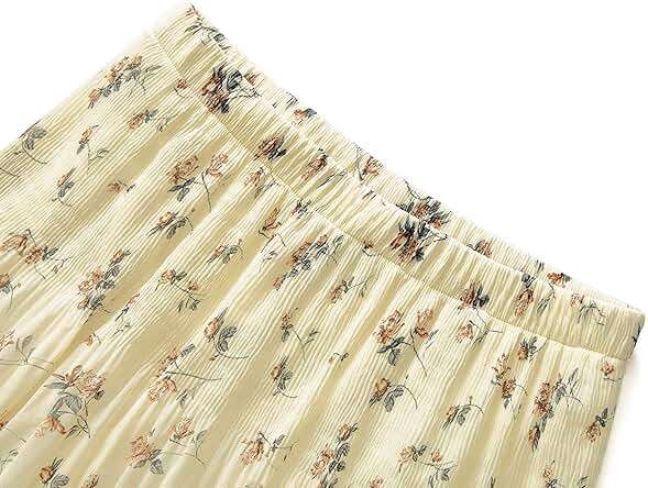 NASHALYLY Women's Chiffon Elastic High Waist Pleated A-Line Flared Maxi Skirts - Image 3