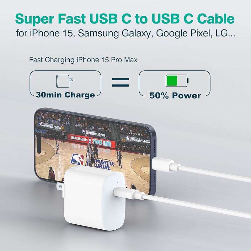 IFEART USB C to USB C Cable for MacBook Air MacBook Pro Charger, iPad Pro 13 12.9 11 inch, iPad Air 5 4, Mini 6, iPhone 17 16 15 Pro Max, Pixel, USBC Type C Fast Charging Cord 6.6FT - Image 5