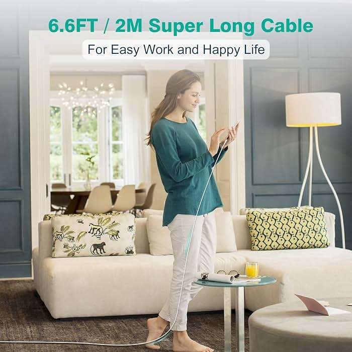 IFEART USB C to USB C Cable for MacBook Air MacBook Pro Charger, iPad Pro 13 12.9 11 inch, iPad Air 5 4, Mini 6, iPhone 17 16 15 Pro Max, Pixel, USBC Type C Fast Charging Cord 6.6FT - Image 7