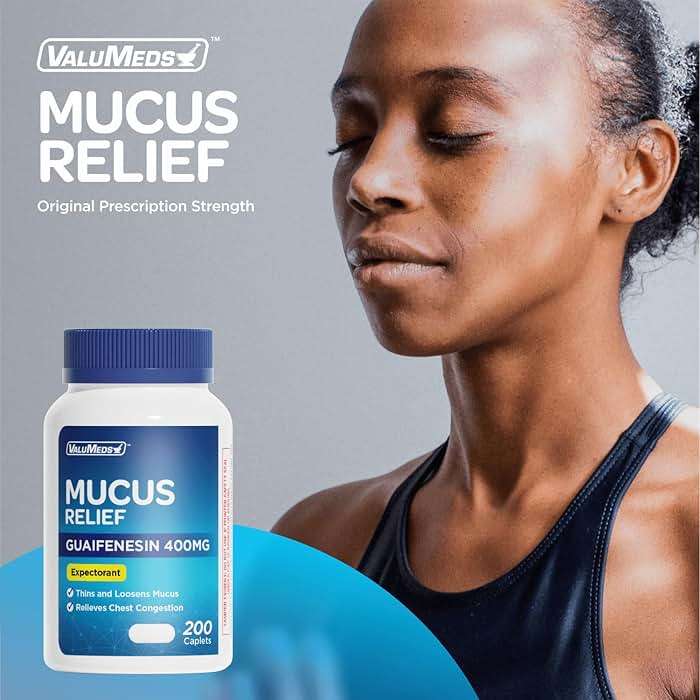 ValuMeds Mucus Relief Guaifenesin 400mg (200 Caplets) | Maximum Strength | Mucus Thinning for Colds, Chest Congestion, Flu, Coughing | Expectorant & Decongestant - Image 2