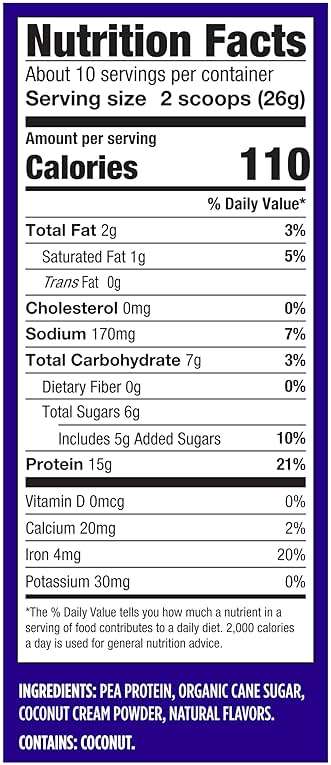 Vega Protein Made Simple Plant-Based Vanilla Protein Powder with 15g Protein – Stevia-Free, Clean Nutrition – 9.2 oz (10 Servings) - Image 3