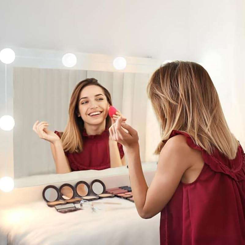 Pretmess LED Vanity Mirror Lights, Hollywood Style With 14 Dimmable Bulbs, Adjustable Color & Brightness, USB Cable, Stick-on for Makeup Table Dressing Room - Image 7