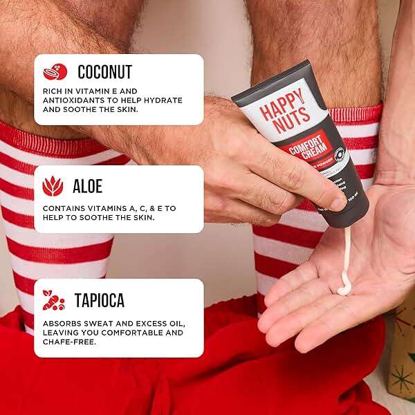 HAPPY NUTS Comfort Cream Deodorant For Men: Anti-Chafing Sweat Defense, Odor Control, Aluminum-Free, Travel Essential, Mens Deodorant & Hygiene Products for Men's Private Parts 3.4 Fl Oz - Original - Image 5