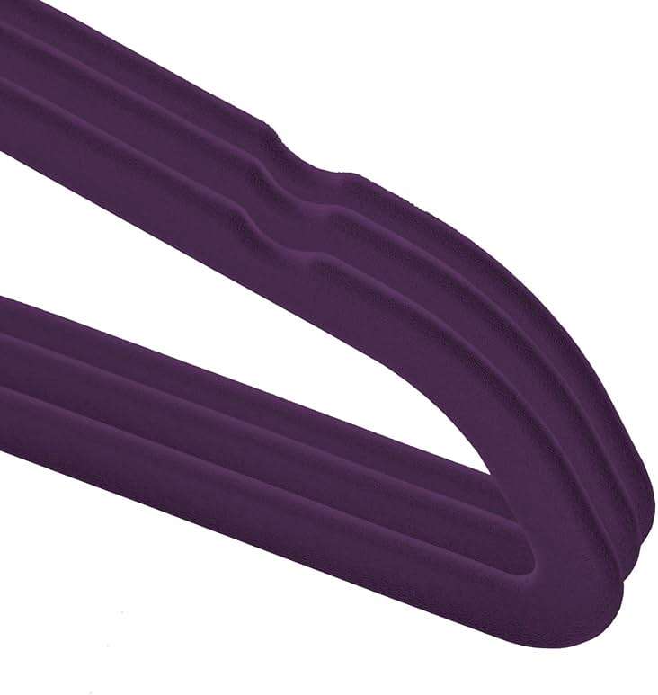 Casafield 50 Velvet Baby Hangers - 11" Size for Infant & Toddler Clothes - Purple - Image 4