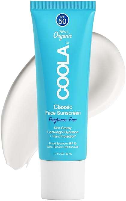 COOLA Organic Face Sunscreen SPF 50 Sunblock Lotion, Dermatologist Tested Skin Care for Daily Protection, Vegan and Gluten Free, Fragrance Free - Image 1